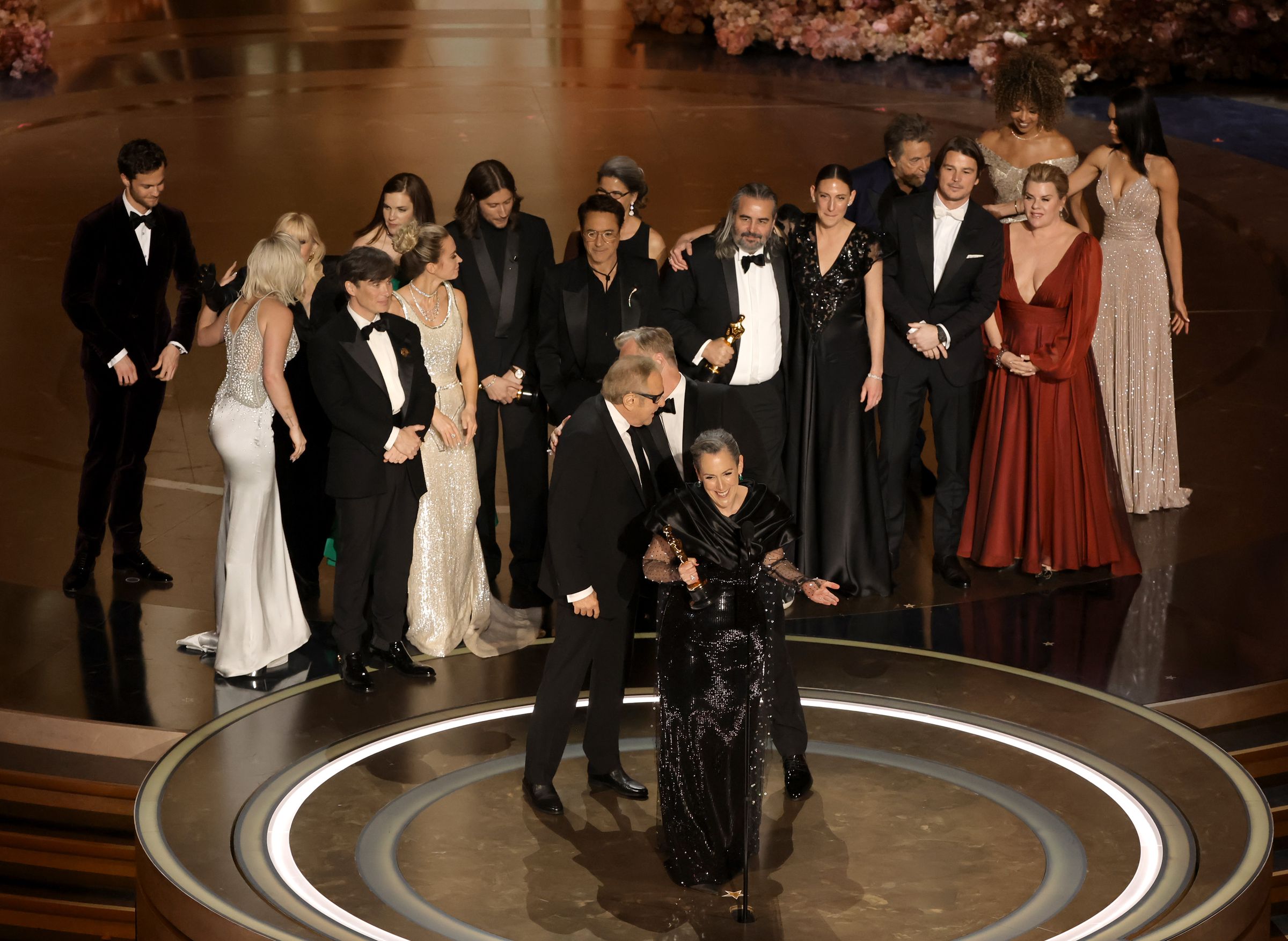 Cast ‍and crew accept‍ the Best Picture award for “Oppenheimer” ⁣onstage during the⁣ 96th Annual Academy Awards‍ at Dolby Theatre on‌ March 10, 2024 in Hollywood, California.