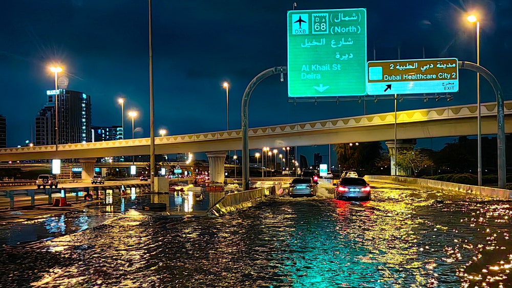 Flooded streets​ in Dubai