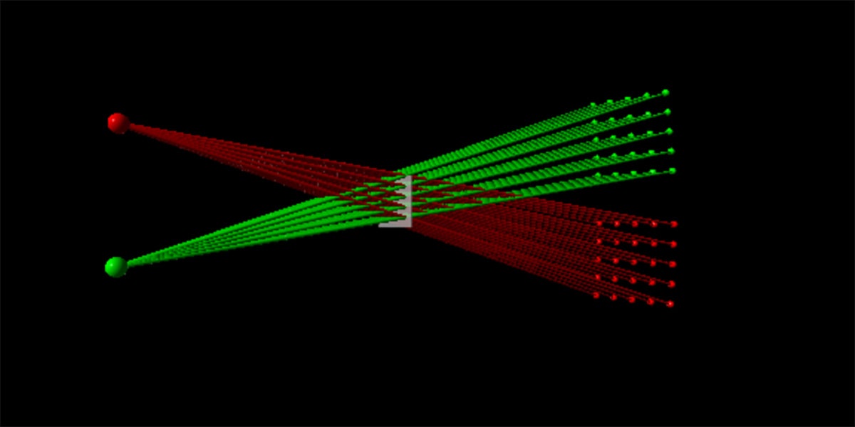 Graphic of red and green lines