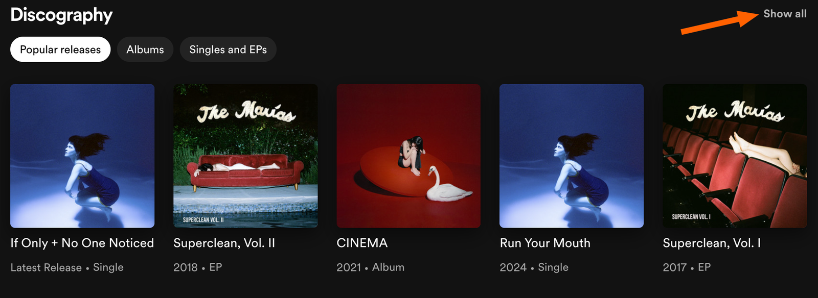 Screenshot of Spotify