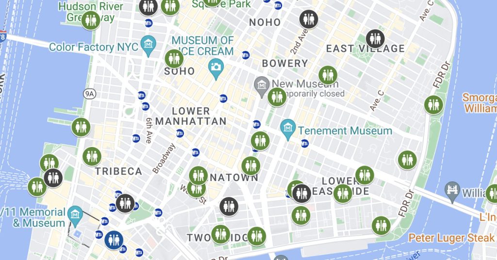New Google Maps Feature Shows NYC Public Restrooms New Google Maps Feature Shows NYC Public Restrooms